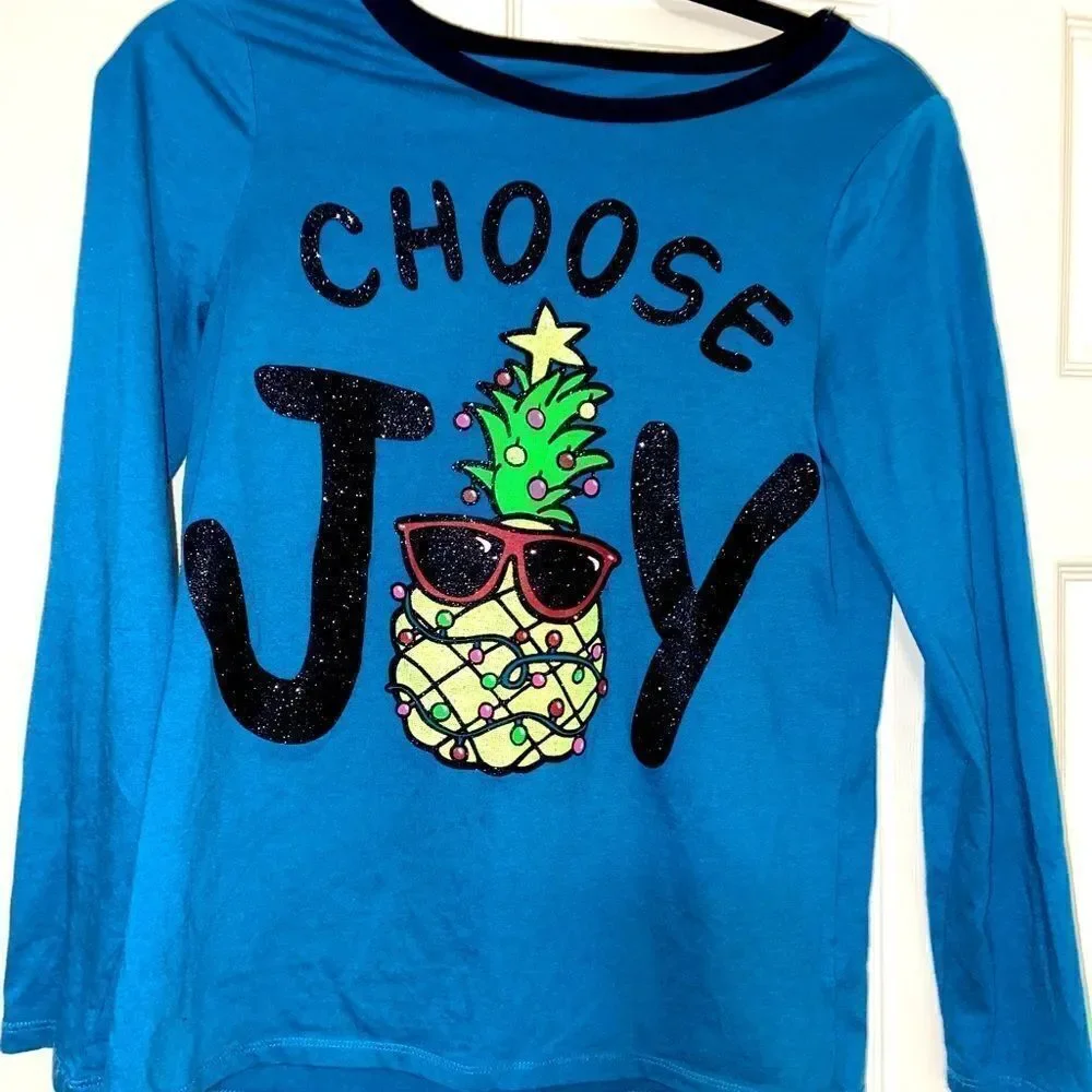 Justice long sleeve glitter top